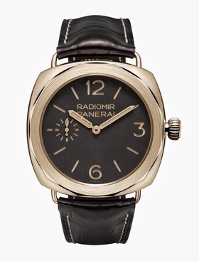 Panerai Radiomir Oro Rosso Brown Dial Brown Leather Strap Men's Watch PAM00522