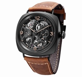 Panerai Radiomir Tourbillon GMT Ceramica Skeleton Dial Manual Wind Men's Watch PAM00350