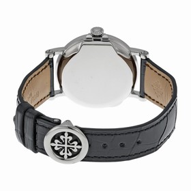 Patek Philippe Calatrava Automatic White Dial Black Leather Men's Watch 5153G-010