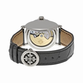 Patek Philippe Calatrava Automatic White Dial Black Leather Men's Watch 5153G-010