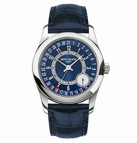 Patek Philippe Calatrava Blue Dial 18K White Gold Automatic Men's Watch 6000G-012