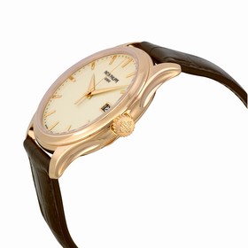 Patek Philippe Calatrava Mechanical Ivory Dial Leather Men's Watch 5227R-001