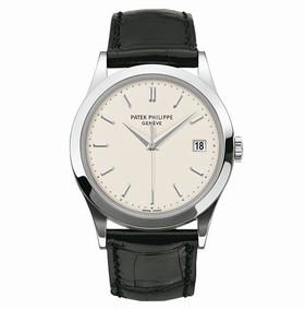 Patek Philippe Calatrava Opaline White Dial 18kt White Gold Men's Watch 5296G-010