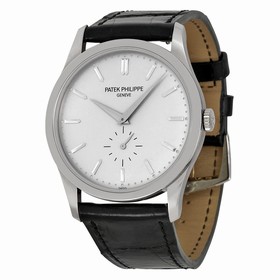 Patek Philippe Calatrava Silver Dial 18 kt White Gold Men's Watch 5196G/001