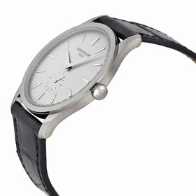 Patek Philippe Calatrava Silver Dial 18 kt White Gold Men's Watch 5196G/001