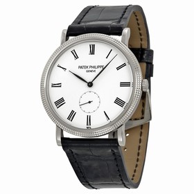 Patek Philippe Calatrava White Dial 18 kt White Gold Men's Watch 5119G