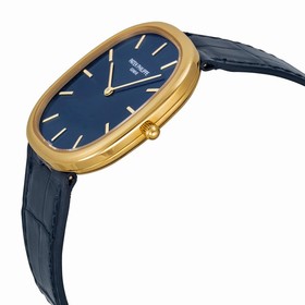 Patek Philippe Golden Ellipse 18kt Yellow Gold Blue Men's Watch 3738-100J