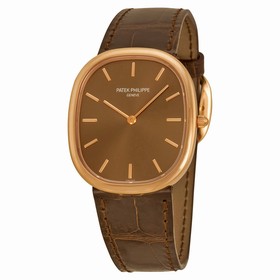 Patek Philippe Golden Ellipse Automatic Brown Dial 18 kt Rose Gold Men's Watch 3738/100R/001