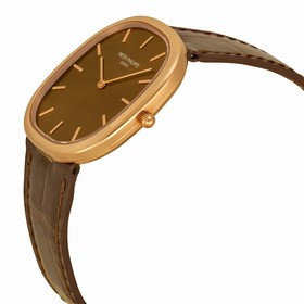 Patek Philippe Golden Ellipse Automatic Brown Dial 18 kt Rose Gold Men's Watch 3738/100R/001