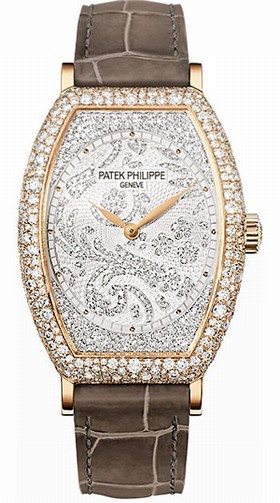 Patek Philippe Gondolo Mechanical Gold and Diamond Dial Ladies Watch 7099R-001