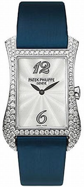 Patek Philippe Gondolo Serata 18kt White Gold Diamond Blue Ladies Watch 4972G