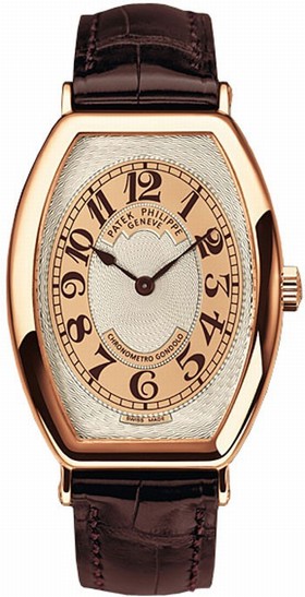 Patek Philippe Gondolo Silver Brown Dial 18kt Rose Gold Brown Leather Men's Watch 5098R