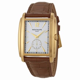 Patek Philippe Gondolo Silver Dial Yellow Gold Leather Men's Watch 5124J-001