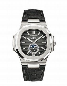 Patek Philippe Nautilus Automatic GMT Moonphase Black Dial Stainless Steel Men's Watch 5726A-001