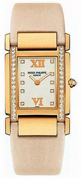 Patek Philippe Twenty 4 18kt Rose Gold Vanilla Strap Diamond Ladies Watch 4920R