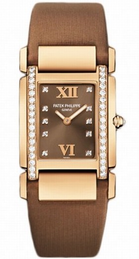 Patek Philippe Twenty 4 Diamond Brown Dial Rose Gold Ladies Watch 4920R/001