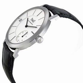 Piaget Altiplano Automatic Silver Dial Black Leather Men's Watch G0A38130