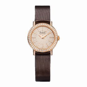 Piaget Altiplano Diamond Pave Dial 18K Rose Gold Ladies Watch GOA37034