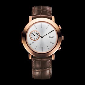 Piaget Altiplano Double Jeu Mechanical Silver Dial Leather Men's Watch GOA35153