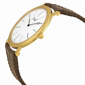 Piaget Altiplano Mechanical White Dial Leather Strap Mens Watch G0A29120