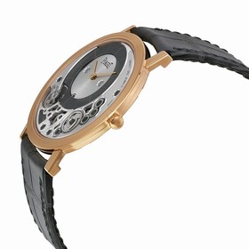 Piaget Altiplano Silver and Black Dial 18K Rose Gold Men's Watch GOA39110