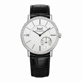 Piaget Altiplano Silvered Dial 18K White Gold Diamond Automatic Men's Wach GOA39138