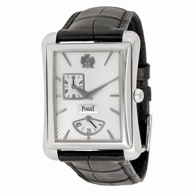 Piaget Black Tie Emperador Silver Dial Black Leather Watch G0A33069
