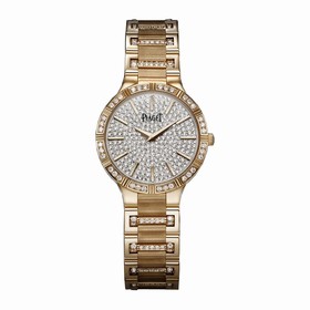 Piaget Dancer Diamond Pave Dial 18K Rose Gold Ladies Watch GOA37053