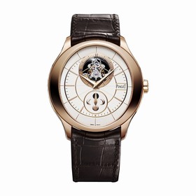 Piaget Gouverneur Silver Guilloche Dial 18K Rose Gold Men's Watch GOA37114