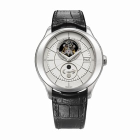 Piaget Gouverneur Silver Guilloche Dial 18K White Gold Men's Watch GOA38114