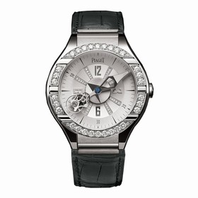 Piaget Polo Silvered Dial 18K White Gold Diamond Men's Watch GOA31148