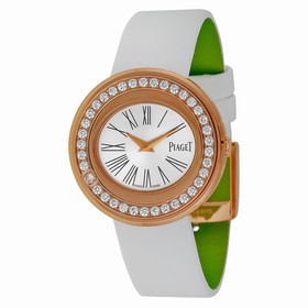 Piaget Possession Silver Dial 18kt Rose Gold Diamond Satin Ladies Watch GOA36188