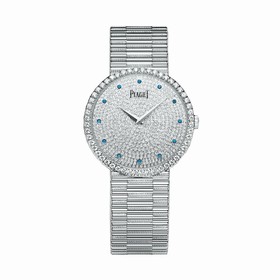 Piaget Traditional Diamond Pave Sapphire Dial 18K White Gold Ladies Watch GOA37047