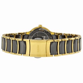 Rado Centrix Black Dial Yellow Gold PVD Black Ceramic Ladies Watch R30930152