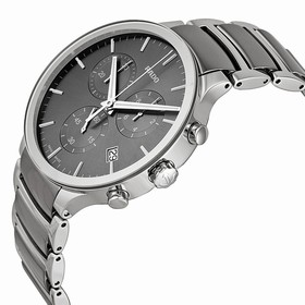 Rado Centrix Chronograph Dark Grey Dial Platinum-tone Ceramic Men's Watch R30122122