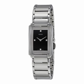 Rado Integral Black Dial Stainless Steel Ladies Quartz Watch R20213713