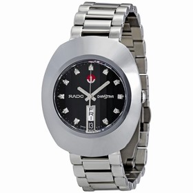 Rado Original Diastar Black Dial Diamond Stainless Steel Men's Watch R12408614