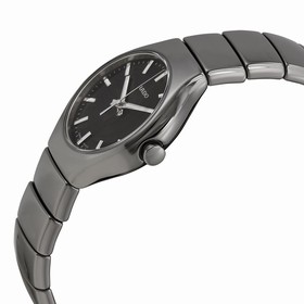 Rado True Black Dial Platinum-tone Ceramic Unisex Watch R27656162