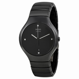 Rado True Jubile Black Diamond Dial Black Ceramic Men's Watch R27653742