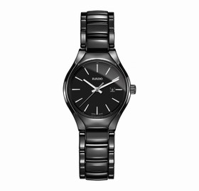 Rado True Quartz Black Dial Black High-tech Ceramic Ladies Watch R27059152