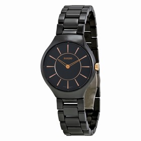 Rado True Thinline Black Ceramic Ladies Watch R27742152