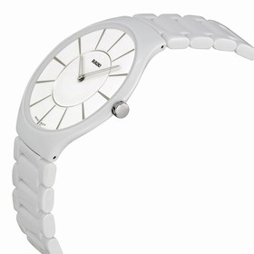 Rado True Thinline White Dial White Ceramic Ladies Watch R27957112