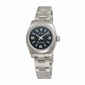 Rolex No Date Black Arabic Index Dial Oyster Bracelet Ladies Watch 176200BKASO