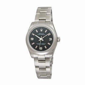 Rolex No Date Black Arabic Dial Pink Index Domed Bezel Unisex Watch 177200BKAPSO