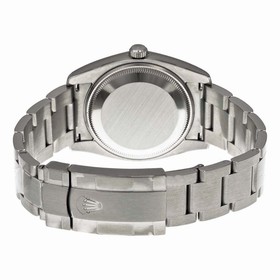 Rolex Air King Blue Dial 18kt Fluted White Gold Bezel Stainless Steel Oyster Unisex Watch 114234BLASO