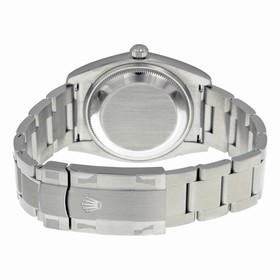 Rolex Oyster Perpetual Blue Arabic Dial Domed Bezel Men's Watch 114200BLASO