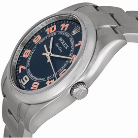 Rolex Airking Blue Concentric Arabic Dial Domed Bezel Men's Watch 114200BLCOAO