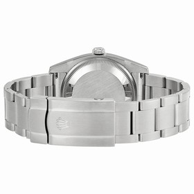 Rolex Airking Silver Arabic Pink Stick Dial Fluted 18kt White Gold Bezel Oyster Bracelet Men's Watch 114234SAPSO