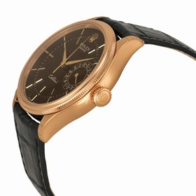 Rolex Cellini Date Black Dial 18K Everose Gold Men's Watch 50515BKSBKL