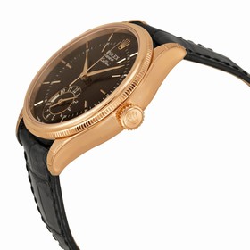 Rolex Cellini Dual Time Black Dial 18K Everose Gold Men's Watch 50525BKSBKL